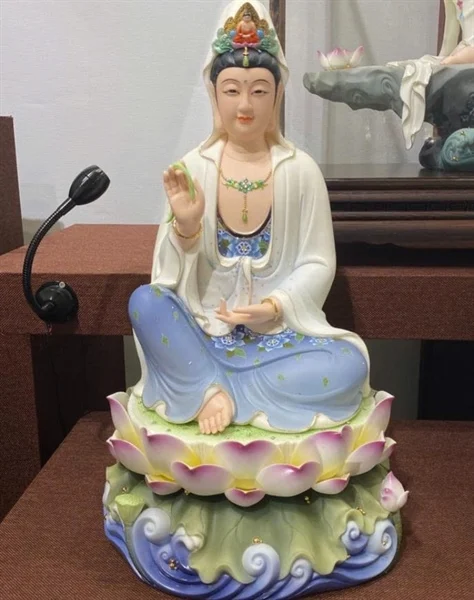 phật bà đế sóng 35cm xanh lam n1