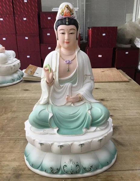 phật bà sen cổ xanh lá 35cm n1