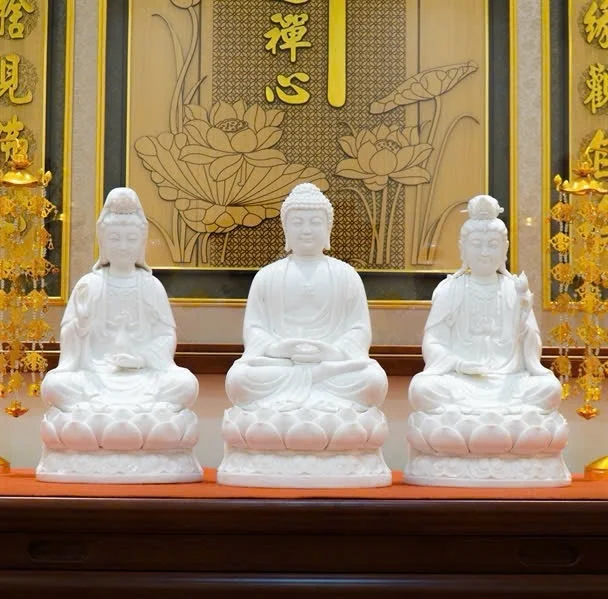Bộ Tam Thánh Đức Hóa trắng 35 cm